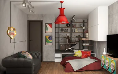 Лофт в однокомнатной квартире | LESH — Дизайн интерьера, дизайнеры спб