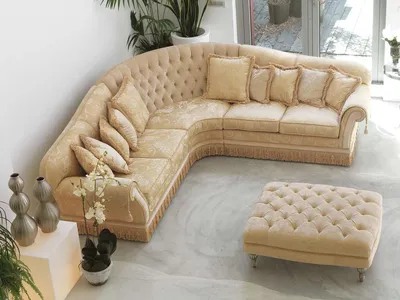 Угловой диван - GLICINE - Pigoli - классический / бежевый / из ткани