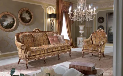 Диван - tur/219. Классический диван в коричневой обивке с бархатными  узорами от фабрики Turri
