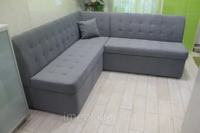Кухонный угловой диван с двумя вместительными ящиками (Серый) на заказ.  Размеры и материал на выбор!