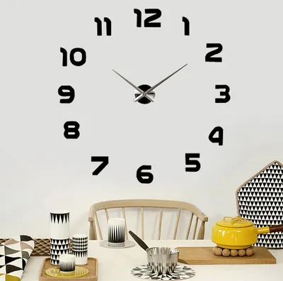 Большие настенные 3Д часы DIY Clock 60-90 см с цифрами / 3D часы на стену /  Бескаркасные часы: продажа, цена в Львове. Часы для дома от \"Интернет  магазин Good Choise\" - 1513827241