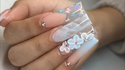 3D Floral Nails - Sakura Pink