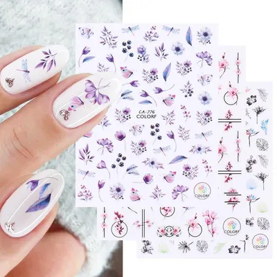 3D наклейки для ногтей/ Слайдеры на ногти/ Дизайн ногтей купить по цене 39  ₽ в интернет-магазине KazanExpress