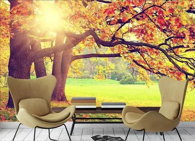 Улучшение дома 3D обои фрески дерево Iandscape обои для гостиной спальни  кухни фото обои 2021 | AliExpress