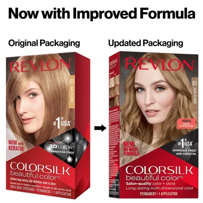 Revlon ColorSilk Beautiful Color Стойкая краска для волос оттенок 61 Dark  Blonde (Темный блондин) купить в Украине, Киеве, Харькове, Одессе, Днепре,  Львове