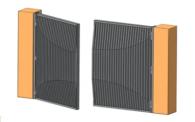Распашные ворота Эконом (черный металл+ППЛ RAL-6005), d-3,2 мм, высота 2030  мм - 3Д забор из сетки Гиттер купить в Симферополе | Цены на Gitter 3D  ограждения от производителя в Крыму — 3Д Периметр