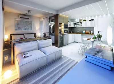 Дизайн студии 23 кв м: интерьер и планировка современной квартиры с фото