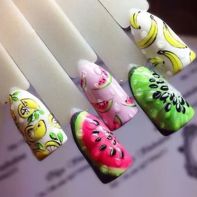 1 Sheet Fruit Design Nail Art Sticker Water Transfer Decals Summer  Watermelon Tattoos Slider Color Tips Decoration SASTZ493 #A… | Летние ногти,  Ногти, Золотые ногти