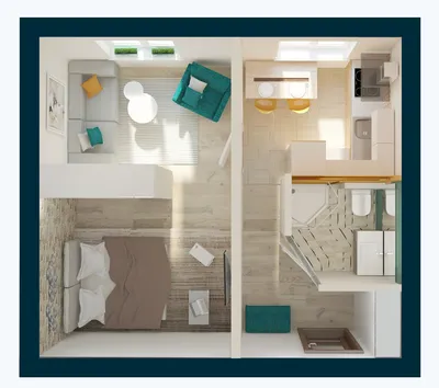 Дизайн однокомнатной квартиры 30 кв.м без перепланировки » Дизайн 2021 года  - новые идеи и примеры работ