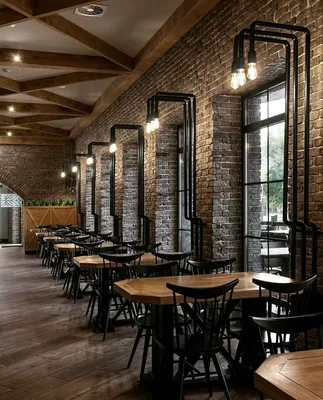 Кафе в стиле лофт | Design interior moderno, Projeto de cafeteria,  Interiores de restaurante
