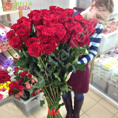 Купить букет из 51 белой розы с зеленью в Могилеве с доставкой