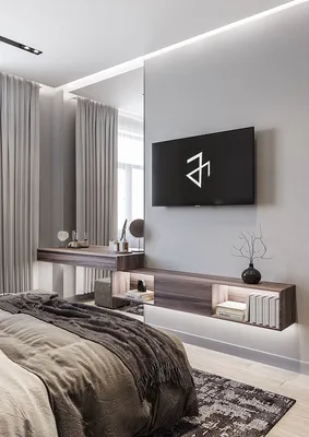 Дизайн интерьера спальни в стиле модерн - Проект из галереи 3D Моделей