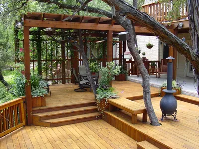Террасы для дачи, заказать террасу из дерева для частного дома