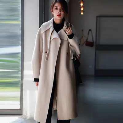 Черное шерстяное пальто, Осенние шерстяные пальто, Женское пальто оверсайз, дизайнерские  пальто, пальто для женщин среднего возраста, зимнее Модное Новое флисовое  пальто - купить по выгодной цене | AliExpress