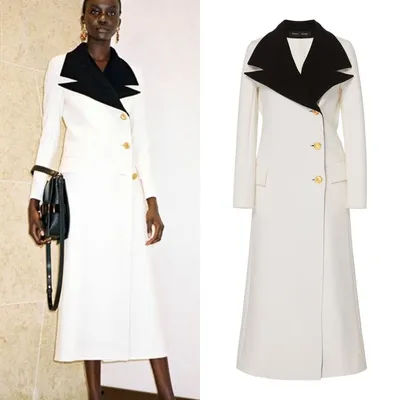 Дизайнерское длинное женское пальто, официальное зимнее плотное кашемировое  пальто с широким вырезом, Белое и черное платье на заказ для вы..., арт  1005005073007110, цена 71 р., фото и отзывы | lotsrcn.ru