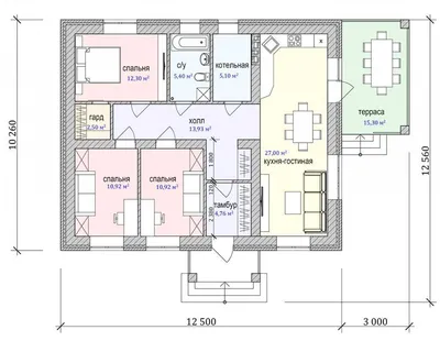 Проект одноэтажного дома 10 на 12 с террасой | Архитектурное бюро \"Беларх\"  - Авторские проекты планы домов и коттеджей
