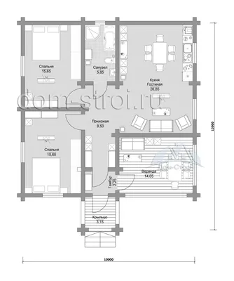 Проект: Одноэтажный дом 10 на 12. 92 м2 – цена, планировка, комплектация