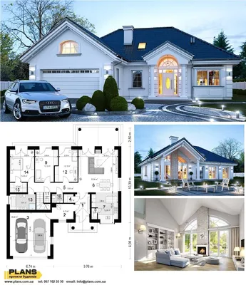 Американская архитектура с парадной колоннадой | Bungalow style house  plans, Beautiful house plans, House construction plan