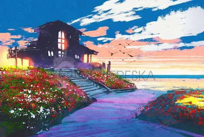 Картина Дом на берегу моря Арт.CLP0109 | Интернет-магазин картин
