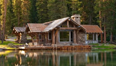 Дом на берегу озера в горах - Проект из галереи 3D Моделей
