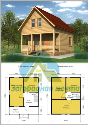 Каркасно-щитовой дом 6х7,5 Проект 10К – СК Загородная мечта. Проект, цена, фото и отзывы.