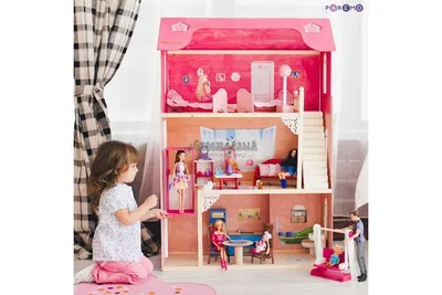 Кукольный домик для Барби - Муза 16 предметов мебели лестница лифт качели  купить по низкой цене в Москве