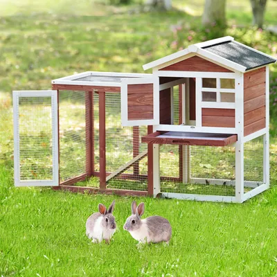 Двухцветный домик для собак, домик для курицы, клетка для цыплят, клетка  для кроликов, деревянный домик для домашних животных, Кролик, Кролик,  дерево - купить по выгодной цене | AliExpress