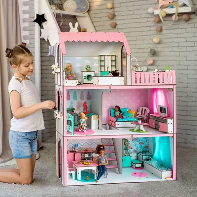 ЛЮКС ЛАЙТ\" кукольный домик NestWood для Барби, розовый: продажа, цена в  Харькове. Аксессуары для кукол и пупсов от \"Кукольные домики и мебель  \"NestWood\" от производителя\" - 1190660659