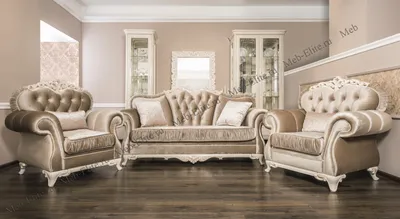 Мягкая мебель Патрисия 3+1+1 серый глянец — купить со склада в интернет  магазине мебели