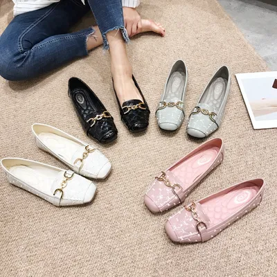 Scoop Shoune мягкая нижняя женщина туфли 2023 новая коллекция Женская обувь  лето корейская версия Мама обувь на плоской подошве обувь большой размер  Fangtou Doudou Shoes купить с доставкой, отызвы фото.