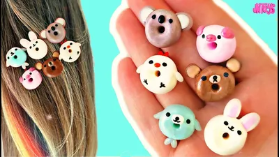 Лепим Пончики В Виде Животных + Лайфхак DIY Donats Animals Polymer Clay  Hugs - YouTube