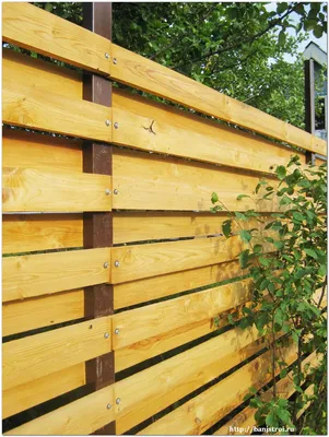деревянный забор из горизонтальных досок | Деревянный забор, Дизайн ограды, Забор  своими руками