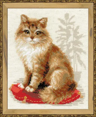 Набор для вышивания крестом «Кошка домашняя» (1525) | Животный мир | Купить  наборы для вышивания по доступным ценам в интернет-магазине РИОЛИС