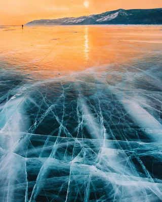 Зимний закат на Байкале . | Пикабу