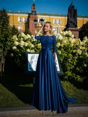Синее выпускное платье Prestige VV079 — купить в Москве - Свадебный ТЦ Вега