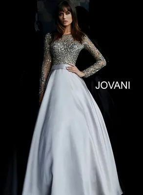 Закрытое вечернее платье с длинным рукавом Jovani 46066: купить по низким  ценам из коллекции 2019 года в модном салоне La Novale