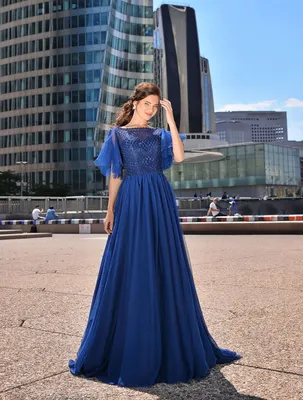 Синее вечернее платье Trinity C0034 — купить в Москве - Свадебный ТЦ Вега
