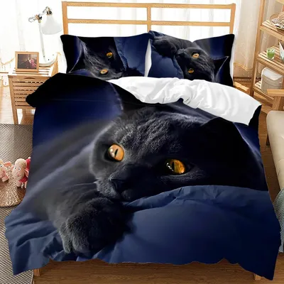 Черная кошка, домашний текстиль, чехол для подушки, 3D постельное белье,  пододеяльники, комплекты постельного белья, Комплект постельного белья,  домашний декор, постельное белье - купить по выгодной цене | AliExpress