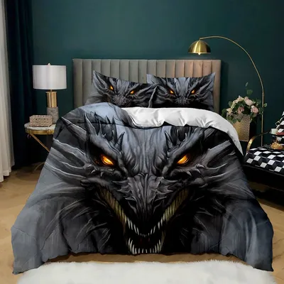 Постельное белье Queen с 3D изображением мифического дракона, Комплект постельного  белья из 2/3 предметов с 1/2 подушками, Детские крутые пододеяльники из  полиэстера, комплект без одеяла - купить по выгодной цене | AliExpress
