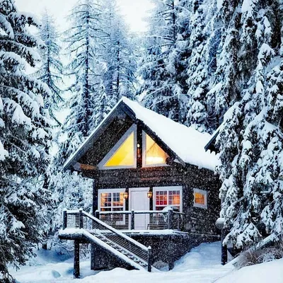 Обои зима, дом, стиль, настроение, отдых, путешествие, дача, зимний лес  картинки на рабочий стол, раздел природа - скачать