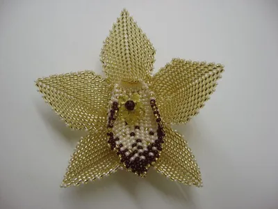 Золотая орхидея | biser.info - всё о бисере и бисерном творчестве