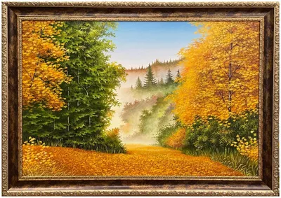 В старом парке, золотая осень... Осенний пейзаж, пруд, мост – купить онлайн  на Ярмарке Мастеров – P9JLGRU | Картины, Москва