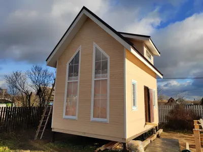 Купить одноэтажный каркасный дом 4х6 «Новгородское» с террасой | «Дома из  Пестова»