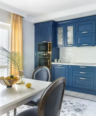 ⭐Синяя кухня Неоклассика,Кухня в голубом цвете,Кухня в синих тонах интерьер,Кухонный  гарнитур синего цвета