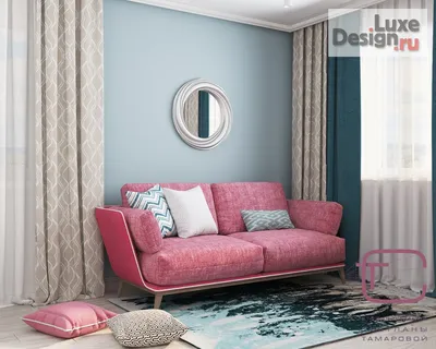Дизайн интерьера комнаты - Интерьер в розово-голубых тонах