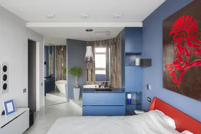 Квартира необычной планировки: дизайн в синих тонах | ivd.ru