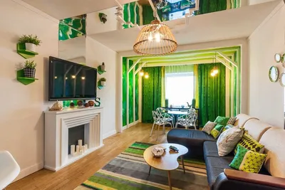 Гостиная в зеленых тонах: дизайн интерьера, советы и идеи дизайнера