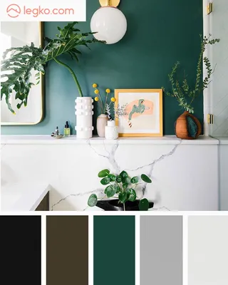 Зеленый цвет в интерьере | Интерьер, Зеленые гостиные, Цвета красок интерьер