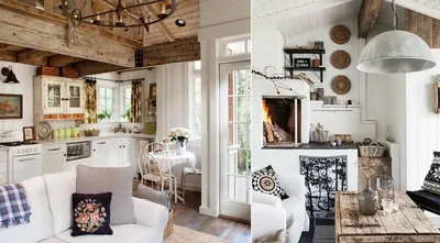 Деревенский стиль в интерьере: французский стиль для деревянного дома.  Загородный дом в деревенском стиле — фото внутри