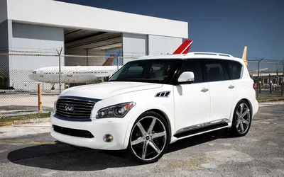 Скачать обои Infiniti QX56, tuning, 2019 cars, luxury cars, SUVs, Versante rims, white QX56, custom Infiniti QX56, Japanese cars, Infiniti для монитора с разрешением 1920x1200. картинки на рабочий стол